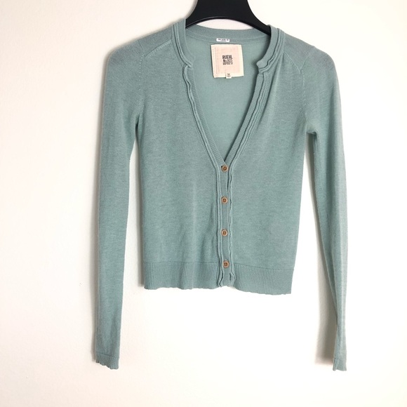 Ruehl No.925 Sweaters - Ruehl No.925 Sea foam Green Cardigan Sweater Cashmere Silk Lightweight Womens XS